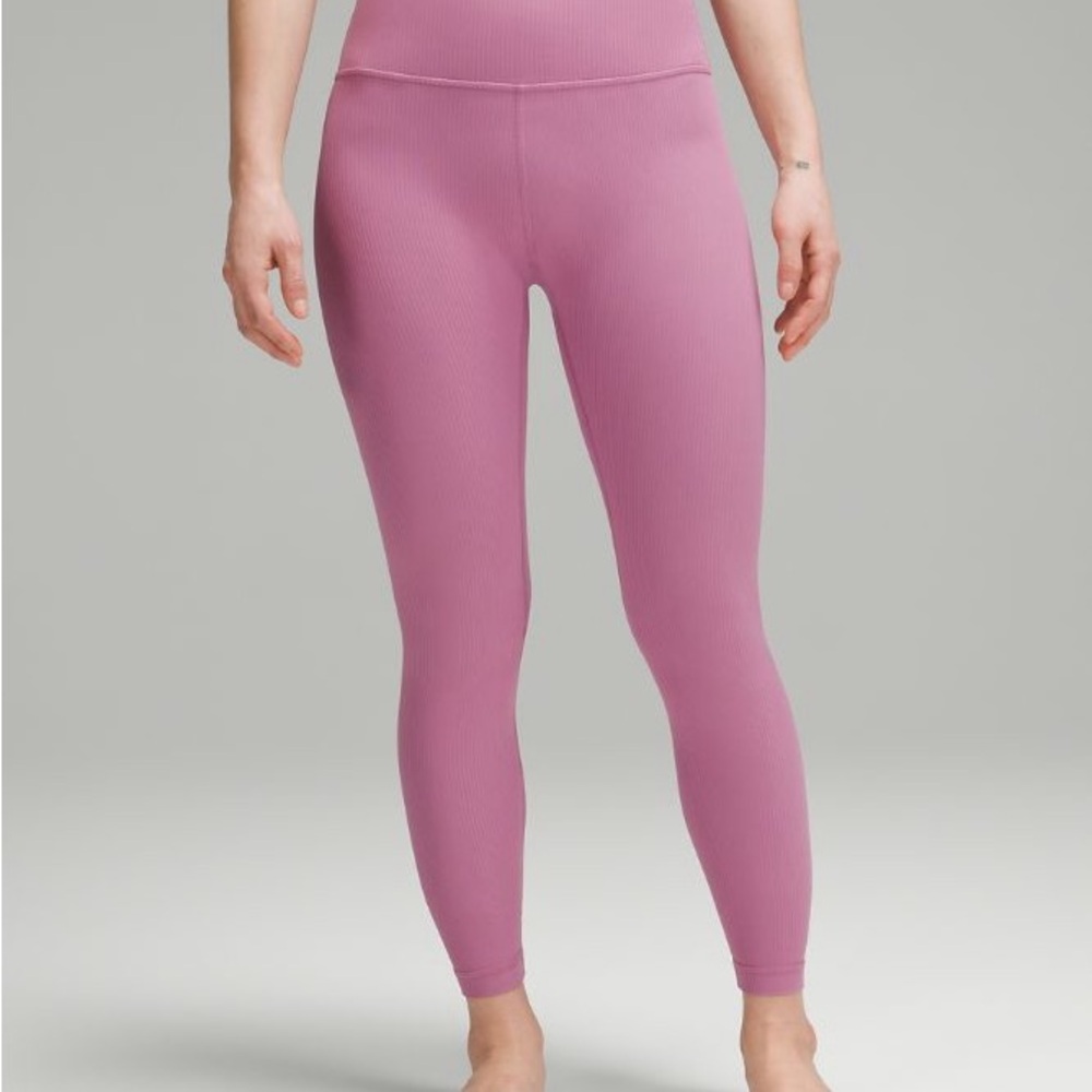 Lululemon athletica pink ribbed leggings size 6
